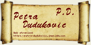 Petra Duduković vizit kartica